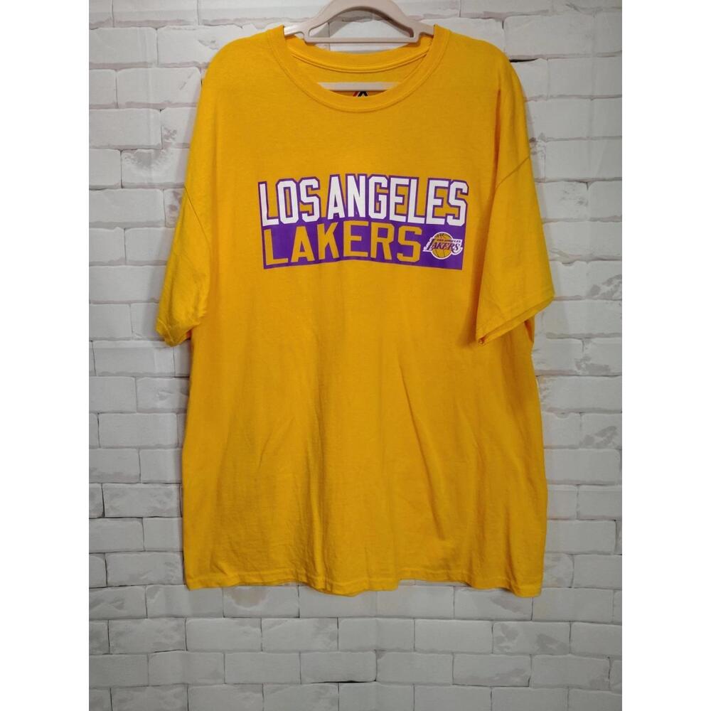 Majestic La Lakers Mens  T Shirt Los Angeles Lebron James 23 Yellow